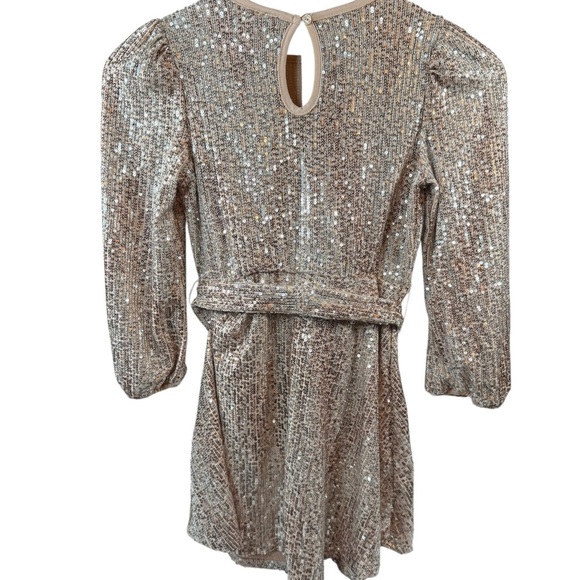 Elegant Sequin Mini Dress in Gold - Picture 3 of 12